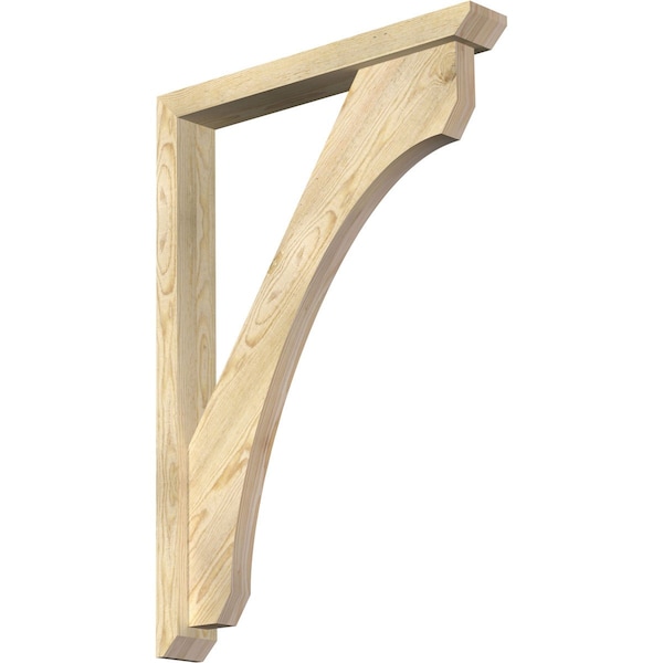 Ekena Millwork Legacy Slat Rough Sawn Bracket w/ Offset Brace, Douglas Fir, 4"W x 28"D x 40"H BKT0402X28X40LEC06RDF - main